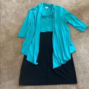 One piece dress & cardigan